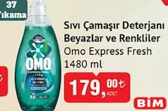 OMO EXPRESS FRESH SIVI ÇAMAŞIR DETERJANI BEYAZLAR VE RENKLİLER 1480 ML